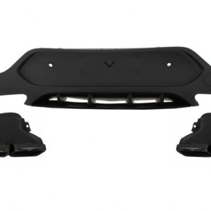 Rear Diffuser with Exhaust Muffler Tips suitable for Mercedes GLC Coupe C253 Sport Line (2015-2019) GLC63 Design Black Tips