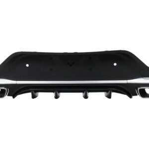Rear Diffuser with Exhaust Silver Muffler Tips suitable for Mercedes GLC Coupe Facelift C253 (2020-) GLC63 Design