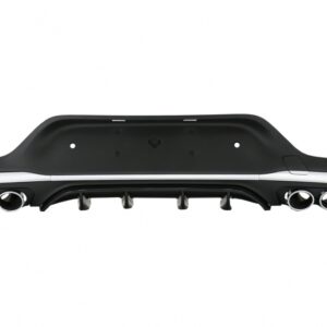 Rear Diffuser with Exhaust Silver Muffler Tips suitable for Mercedes GLC Coupe Facelift C253 (2020-) GLC43 Design