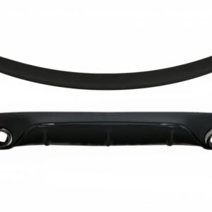 Rear Diffuser with Exhaust Tips and Trunk Boot Spoiler suitable for Mercedes E-Class C238 AMG Sport Line (2016+) E53 Design Black