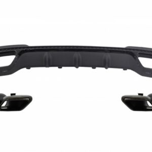 Rear Diffuser with Exhaust Tips Tailpipe Black suitable for MERCEDES E-Class W212 S212 AMG Sport Line Facelift (2013-2016) E63 Design