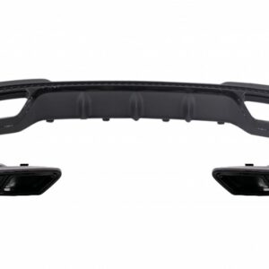 Rear Diffuser with Exhaust Tips Tailpipe Black suitable for MERCEDES E-Class W212 S212 AMG Sport Line Facelift (2013-2016)