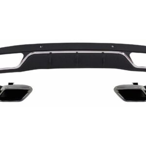 Rear Diffuser with Exhaust Tips Tailpipe Package suitable for Mercedes C-Class W205 S205 Standard (2014-2018) C63 Design