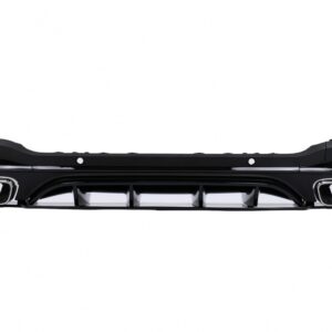 Rear Diffuser with Silver Exhaust Muffler Tips suitable for Mercedes GLC SUV X253 Facelift (2020-up) GLC63 Design