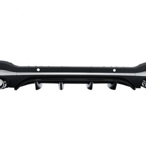 Rear Diffuser with Silver Exhaust Muffler Tips suitable for Mercedes GLC SUV X253 Facelift (2020-) GLC43 Design