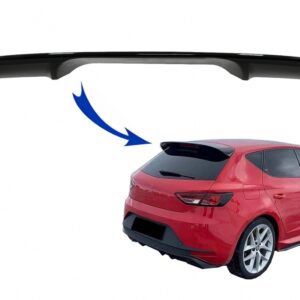 Roof Spoiler Cap suitable for Seat Leon 5F Mk3 5 Doors Hatchback (2012-2019) Piano Black