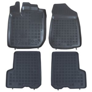 Rubber Floor Mat Black suitable for Dacia Logan II Sedan, MCV (2013-)