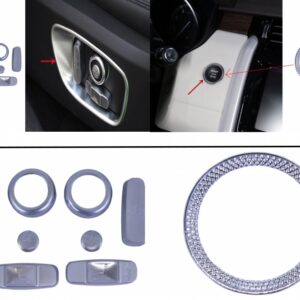 Seat Adjustment Chrome Frame Trim with Ring Frame Start Button suitable for Land Rover Discovery 5 L462 (2017-) Discovery Sport L550 (2014-) Range Rover Sport L494 (2013-)