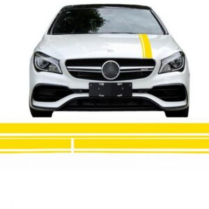 Set Sticker Matte Yellow Upper Bonnet Roof & Tailgate suitable for Mercedes CLA W117 C117 X117 (2013-2016) A Class W176 (2012-2018)
