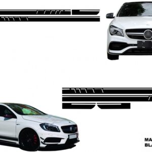 Set Sticker Side Decals Upper Bonnet Roof Tailgate Matte Black suitable for Mercedes CLA W117 C117 X117 (2013-2016) W176 (2012-2018) 45 Design Edition 1