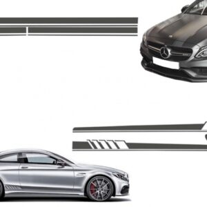 Set Sticker Side Decals & Upper Bonnet Roof Tailgate Dark Grey suitable for Mercedes C205 Coupe A205 Cabriolet (2014-up) A45 Design Edition 1