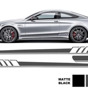 Side Decals Sticker Vinyl Dark Grey suitable for Mercedes C-Class C205 Coupe A205 Cabriolet (2014-) C63 Design