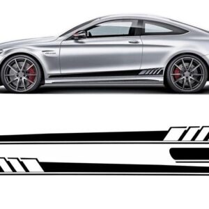 Side Decals Sticker Vinyl Matte Black suitable for Mercedes C-Class C205 Coupe A205 Cabriolet (2014-) C63 Design