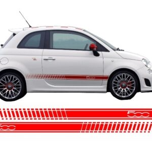 Side Decals Sticker Vinyl Red suitable for Fiat 500 (2007+)