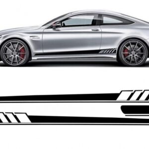 Side Decals Sticker Vinyl suitable for Mercedes C-Class C205 Coupe A205 Cabriolet (2014-up) C63 Design Piano Black