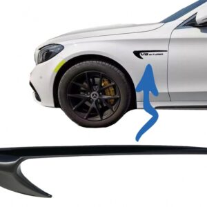 Side Fender Vents Trim Wing suitable for Mercedes C-Class W205 S205 E-Class W213 S213 Piano Black