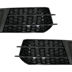 Side Grilles Fog Lamp Covers suitable for Audi A1 8X (2010-2015) RS1 Design Piano Black