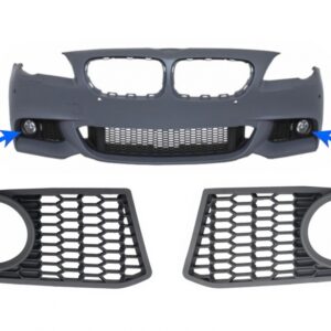 Side Grilles Fog Lights Covers Left /Right suitable for BMW 5 series F10 F11 (2010-up) Only M-Technik Design Bumper