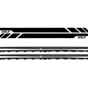 Side Skirts with Side Decals Sticker Vinyl Black suitable for VW Golf 7 VII Hatchback (2013-2017) GTI Design