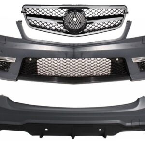 Suitable for MERCEDES C-Class W204 Facelift Body Kit T-Modell S204 Station Wagon Estate with Front Grille Sport Black Glossy & Chrome