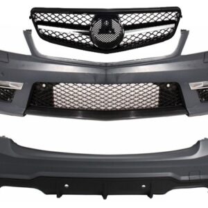 Suitable for MERCEDES C-Class W204 Facelift C63 Body Kit T-Modell S204 Station Wagon Estate with Front Grille Sport Black Glossy