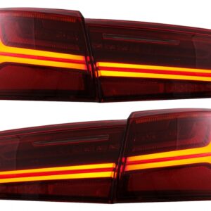 Taillights Full LED suitable for Audi A6 4G C7 Limousine (2011-2014) Red Clear Facelift Design with Sequential Dynamic Turning Lights