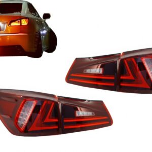 Taillights Full LED suitable for Lexus IS XE20 (2006-2012) Light Bar Facelift New XE30 Red Clear