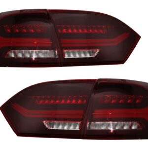 Taillights LED suitable for VW Jetta Mk6 VI (2012-2014) Dynamic Flowing Turn Signals Red Smoke