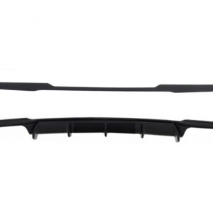 Trunk Boot Lip Spoiler with Rear Bumper Spoiler Valance Diffuser Double Outlet suitable for BMW 3 Series F30 (2011-2019) M4 CSL Performance Design Piano Black