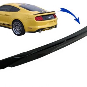 Trunk Boot Spoiler suitable for Ford Mustang Mk6 VI Sixth Generation (2015-2020) GT350 Design Piano Black