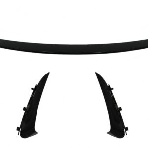 Trunk Boot Spoiler with Rear Bumper Flaps Side Fins Flics suitable for Mercedes C-Class Coupe C205 (2014-2019) Piano Black