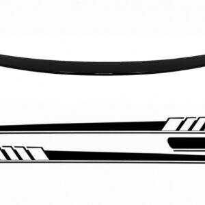 Trunk Boot Spoiler with Side Decals Sticker Vinyl suitable for Mercedes C-Class Coupe C205 (2014-2019) Piano Black