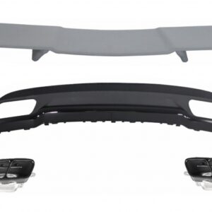 Trunk Spoiler, Boot Lid Spoiler Diffuser Exhaust Tips suitable for MERCEDES W176 A-Class 12+ Sport Black