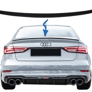 Trunk Spoiler suitable for Audi A3 8V Sedan (2013-Up) Matte Black