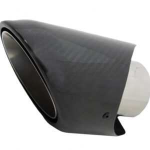 Universal Carbon Fiber Exhaust Muffler Tip Polished Look Inlet 6.2cm