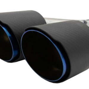 Universal Exhaust Muffler Tip Matte Carbon Fiber Blue Finish Limited Edition Inlet 6.3cm