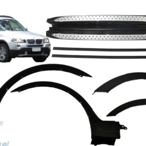 Wheel Arches Fender Flares suitable for BMW X3 E83 LCI (2006-2010) with Running Boards Side Steps