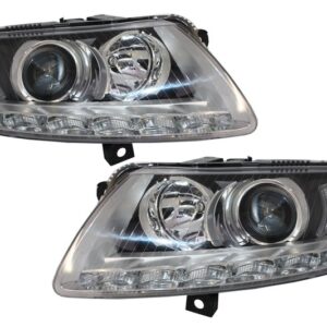 Xenon Headlights LED DRL suitable for Audi A6 C6 4F (04.2004-2008) Chrome Without AFS