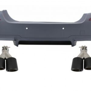 Rear Bumper suitable for BMW 5 Series F10 (2011-2017) with Dual Twin Exhaust Muffler Tips Carbon Fiber M5 Design